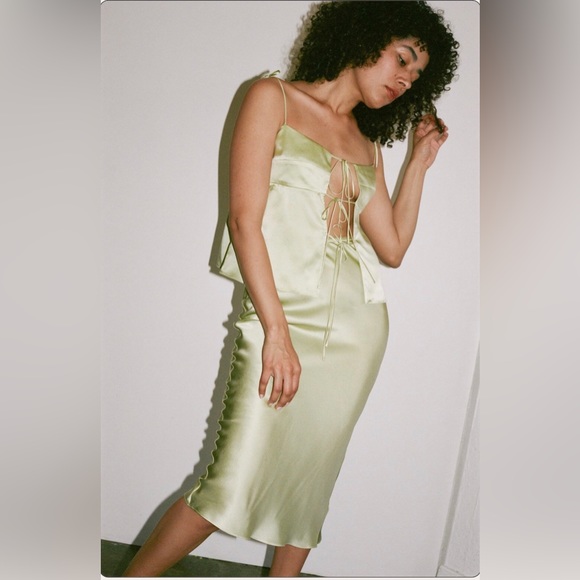 Priscavera Silk Midi Skirt